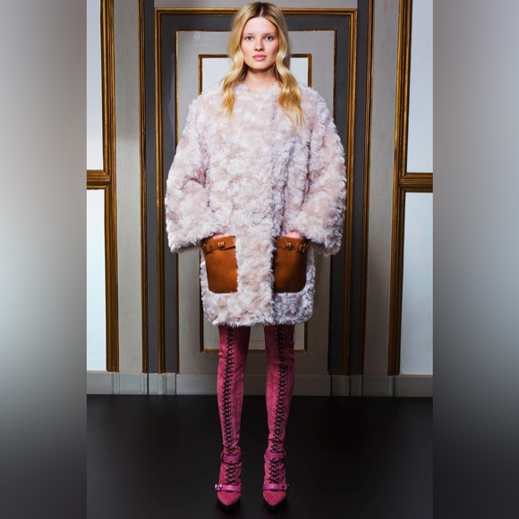 Emilio Pucci Faux Fur Coat Pink
